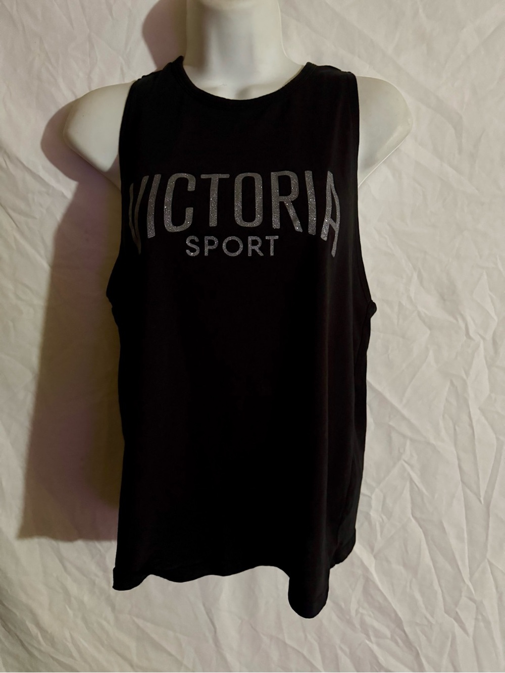 Victoria's Secret Sport Black Logo backless Muscle Tank